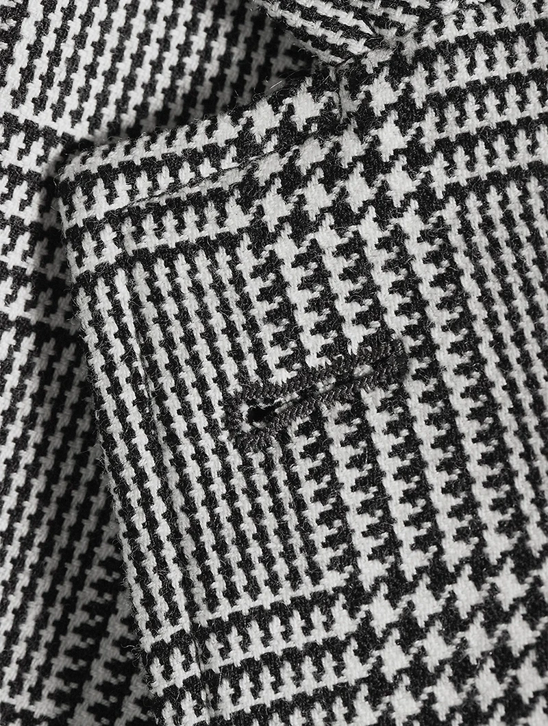 Prince Of Wales Check Wool Coat