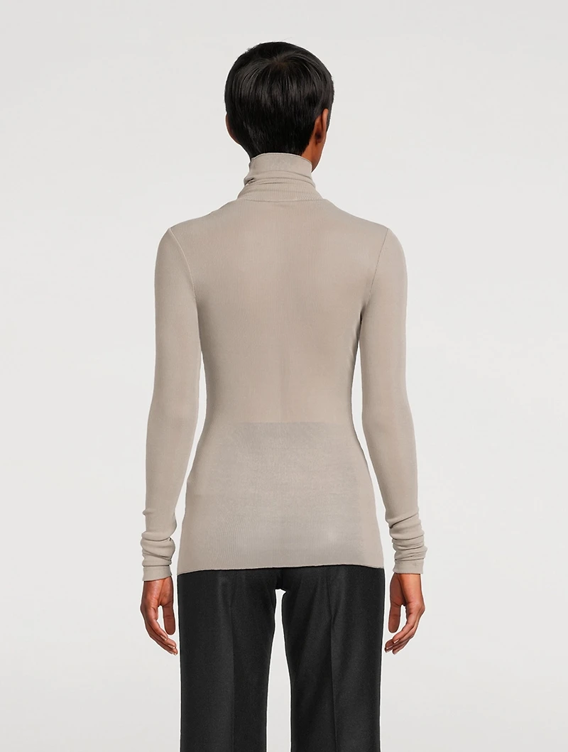 Ribbed Jersey Turtleneck