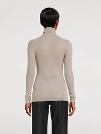 Ribbed Jersey Turtleneck