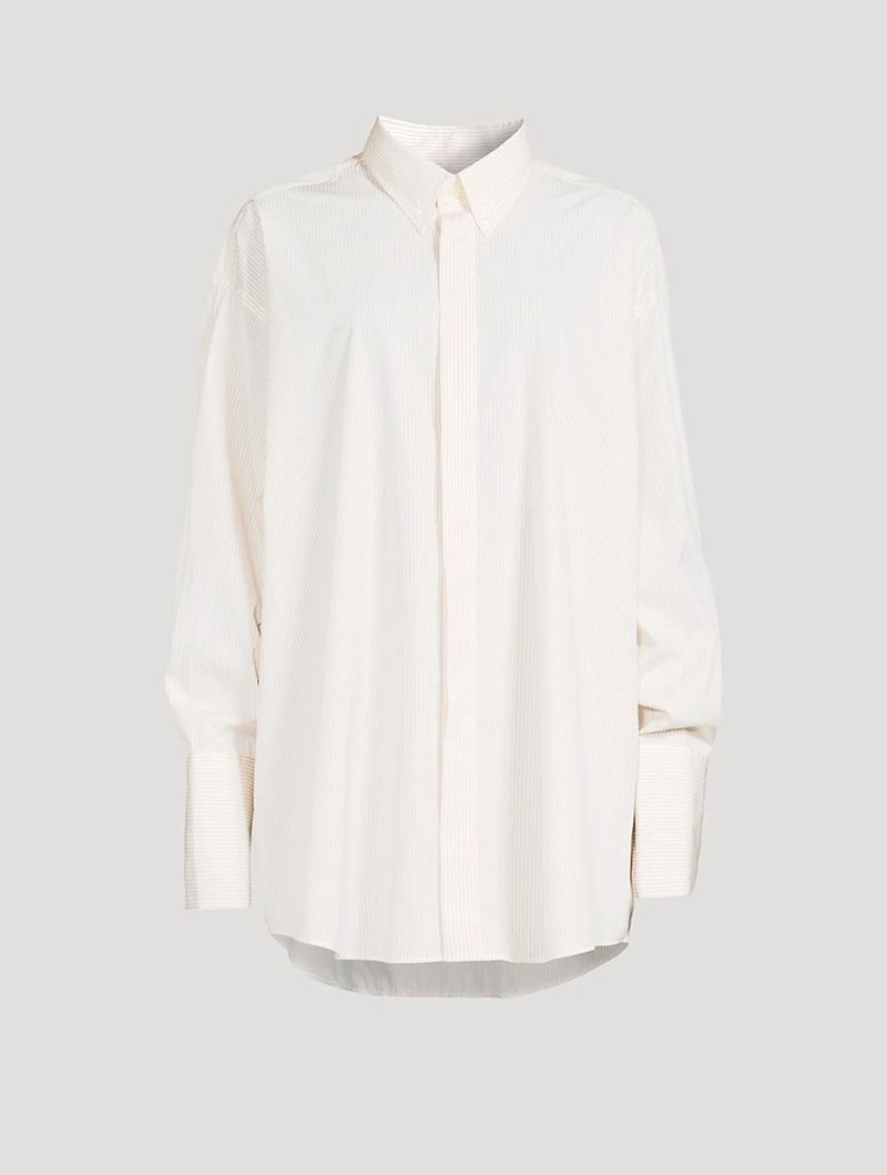 Oversized Poplin Shirt Stripe Print