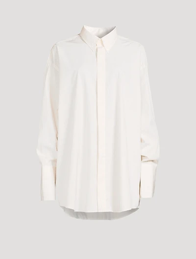Oversized Poplin Shirt Stripe Print