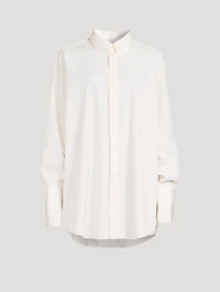 Oversized Poplin Shirt Stripe Print
