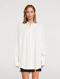 Oversized Poplin Shirt Stripe Print