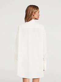 Oversized Poplin Shirt Stripe Print