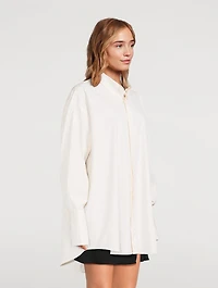 Oversized Poplin Shirt Stripe Print