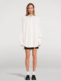 Oversized Poplin Shirt Stripe Print