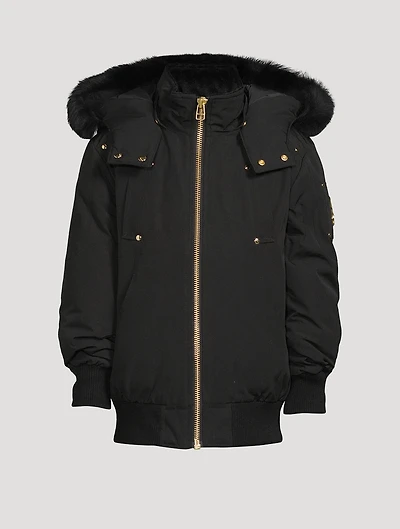 Unisex Gold Shearling Bomber Jacket