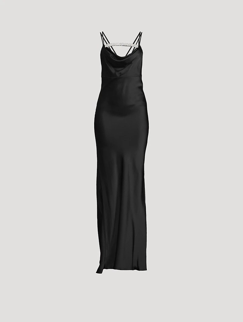 Venus Crystal Satin Slip Dress