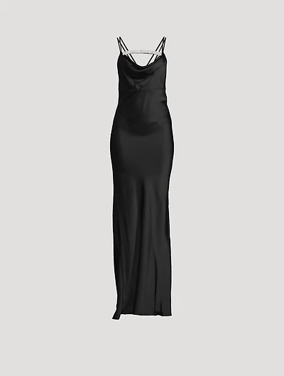 Venus Crystal Satin Slip Dress