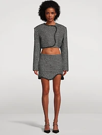 Cropped Houndstooth Blazer
