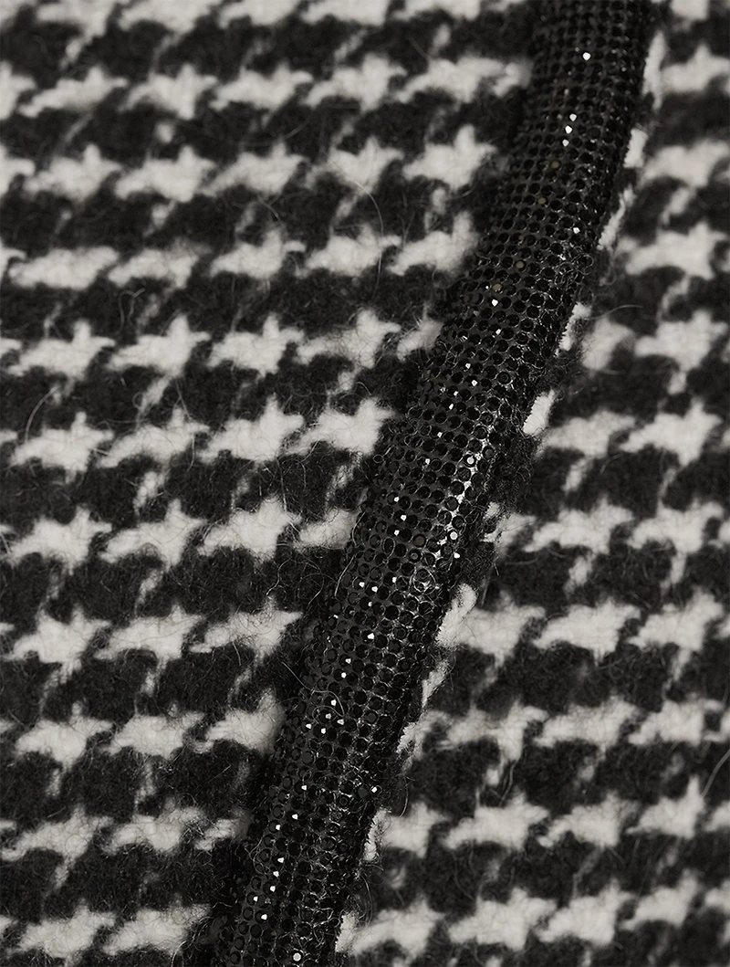 Cropped Houndstooth Blazer