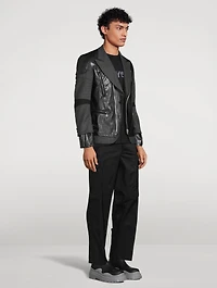 Wool Jacket With Faux Leather