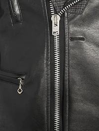 Wool Jacket With Faux Leather