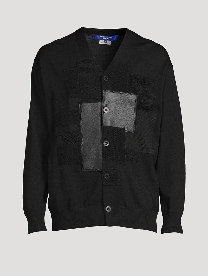 Wool-Blend Patchwork Cardigan