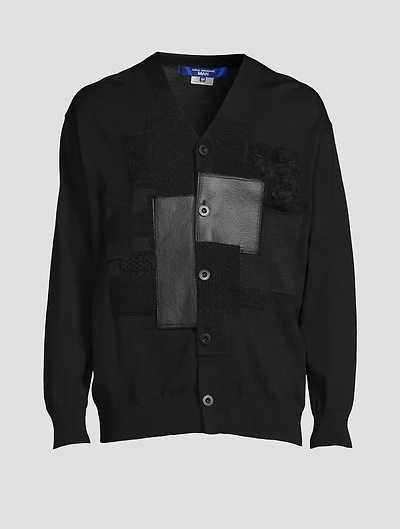 Wool-Blend Patchwork Cardigan
