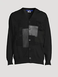 Wool-Blend Patchwork Cardigan