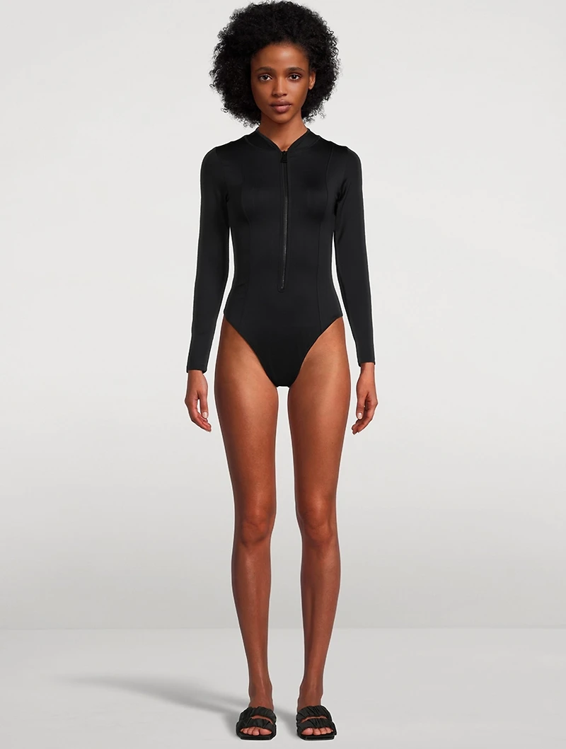Compression Long-Sleeve One-Piece Swimsuit