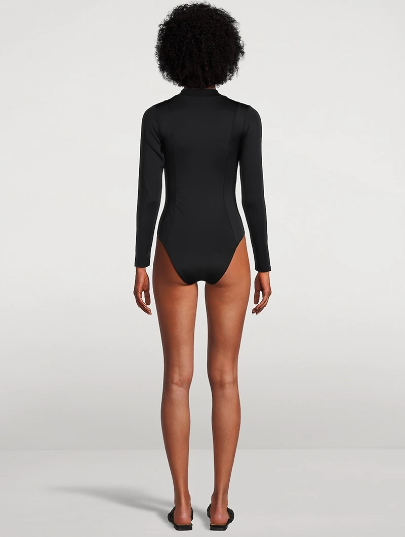 Compression Long-Sleeve One-Piece Swimsuit
