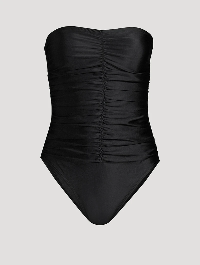 Strapless Ruched One-Piece Swimsuit