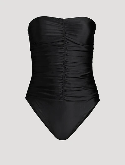Strapless Ruched One-Piece Swimsuit