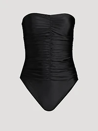 Strapless Ruched One-Piece Swimsuit