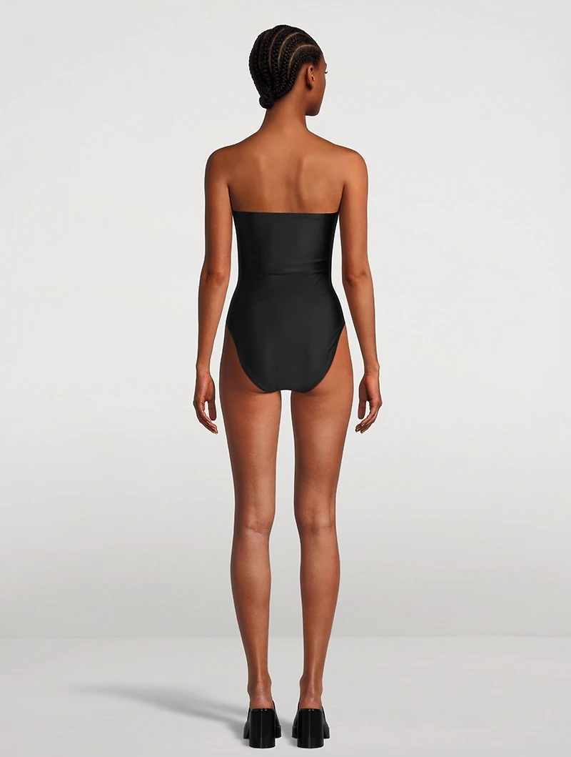 Strapless Ruched One-Piece Swimsuit