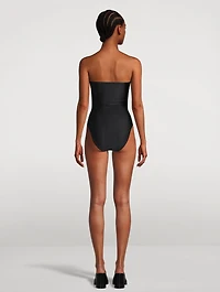 Strapless Ruched One-Piece Swimsuit