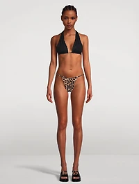 Reversible Ruched Bikini Top Leopard Print
