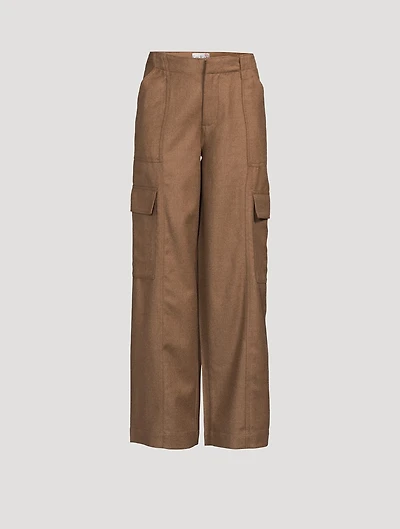 AG x Emrata Amia Wool Wide-Leg Pants