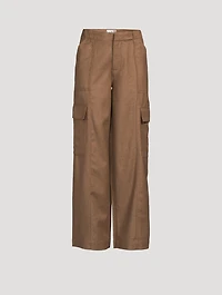 AG x Emrata Amia Wool Wide-Leg Pants