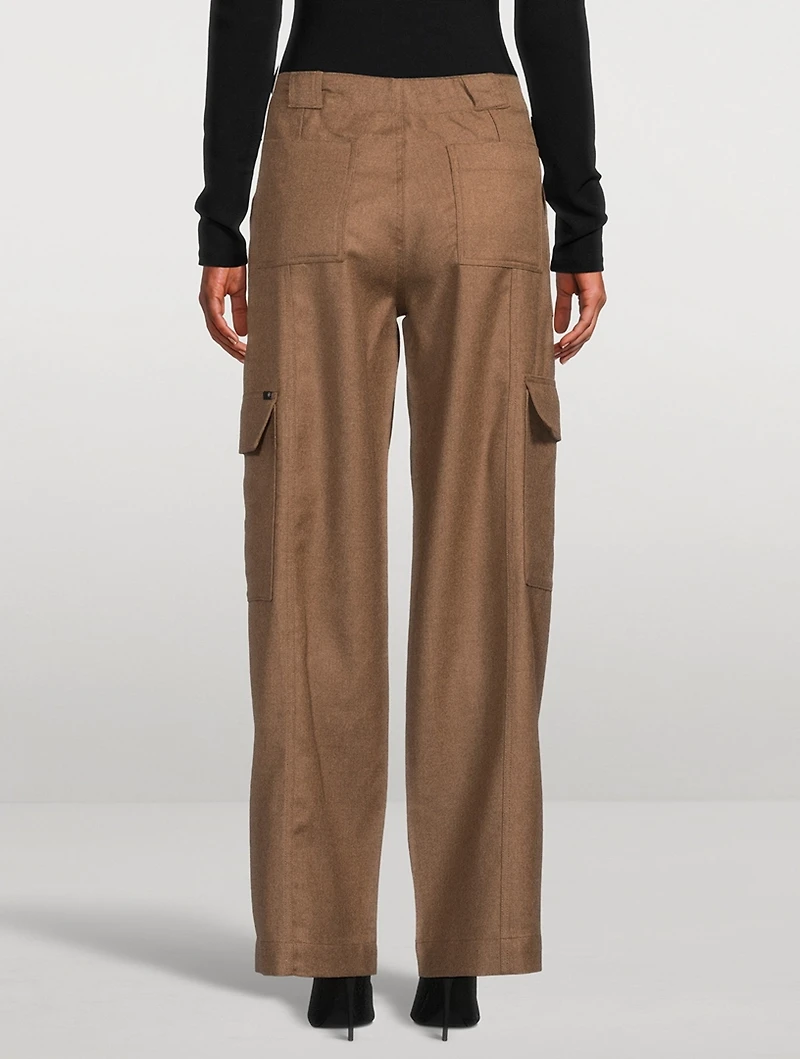 AG x Emrata Amia Wool Wide-Leg Pants