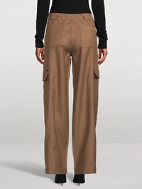 AG x Emrata Amia Wool Wide-Leg Pants
