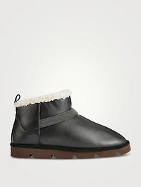 Shearling-Lined Leather Boots