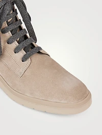 Suede Combat Boots