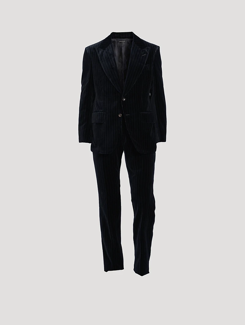 Atticus Pinstripe Velvet Two-Piece Suit