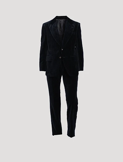 Atticus Pinstripe Velvet Two-Piece Suit