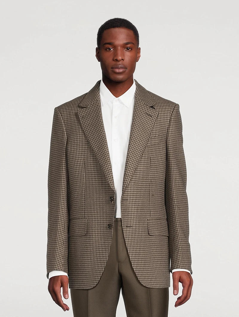 Atticus Wool And Mohair Jacket In Houndstooth Print