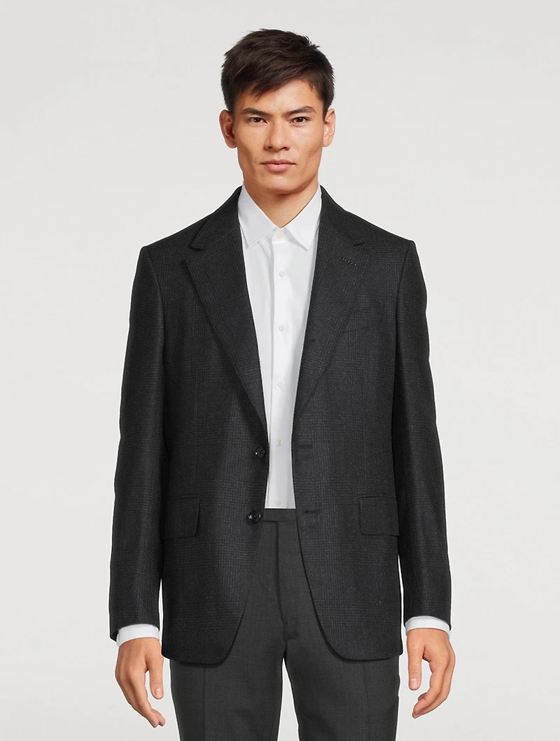 Shelton Wool And Cashmere Jacket Prince Of Wales Print