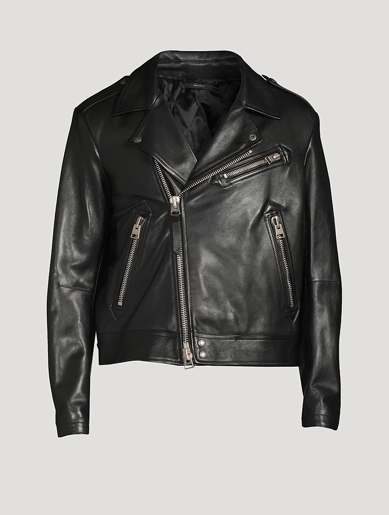 Smooth Grain Leather Biker Jacket