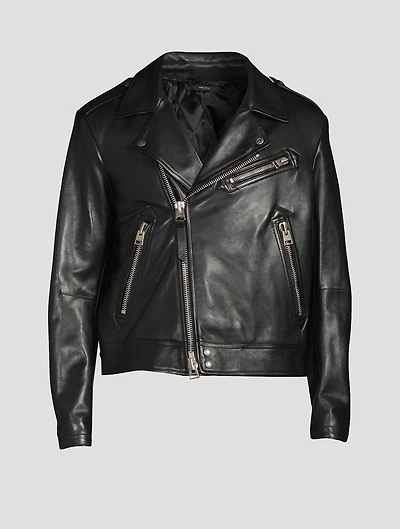 Smooth Grain Leather Biker Jacket