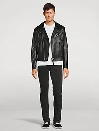Smooth Grain Leather Biker Jacket