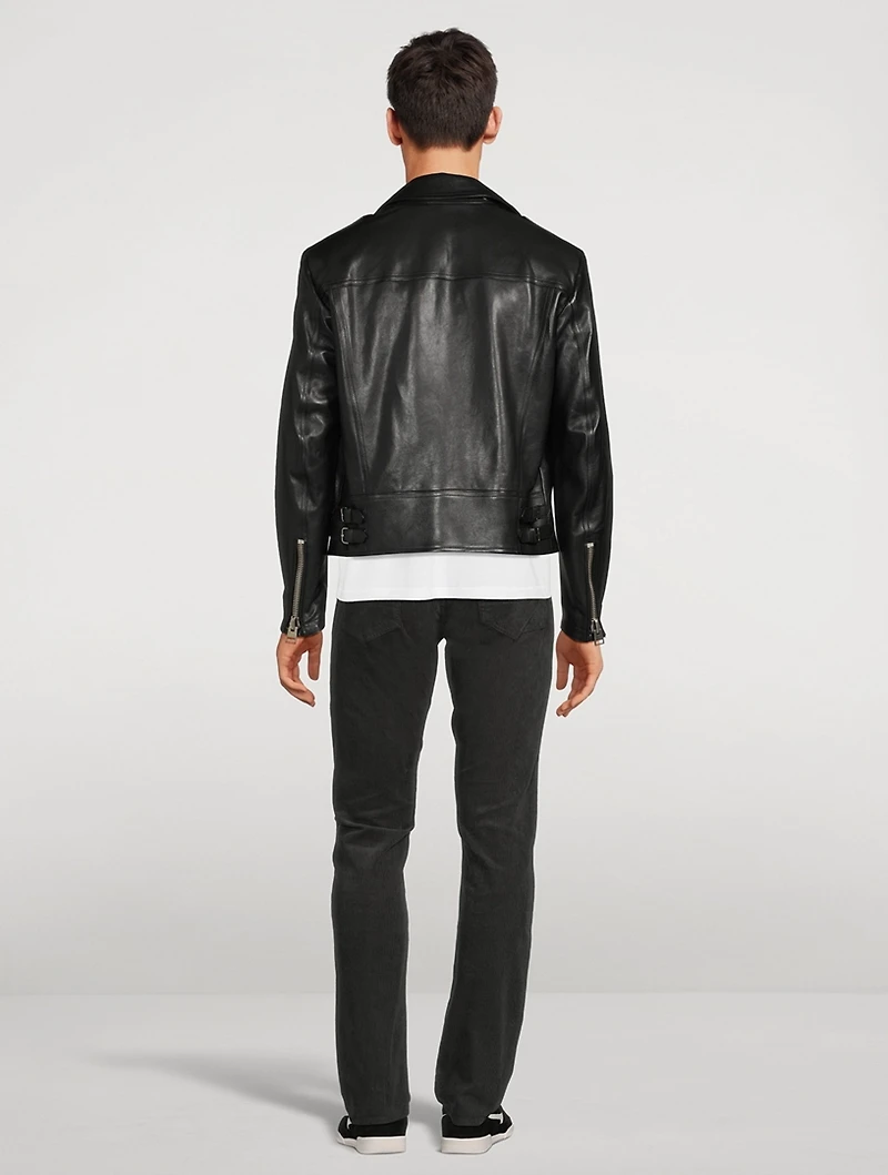 Smooth Grain Leather Biker Jacket