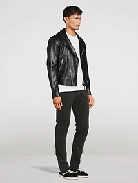 Smooth Grain Leather Biker Jacket