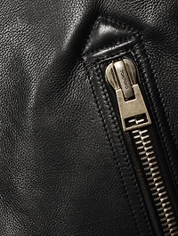 Smooth Grain Leather Biker Jacket