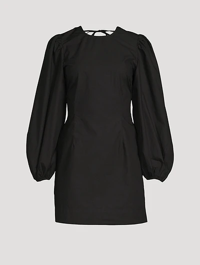 Open-Back Poplin Mini Dress