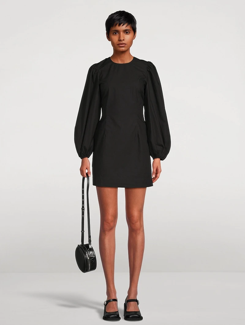 Open-Back Poplin Mini Dress