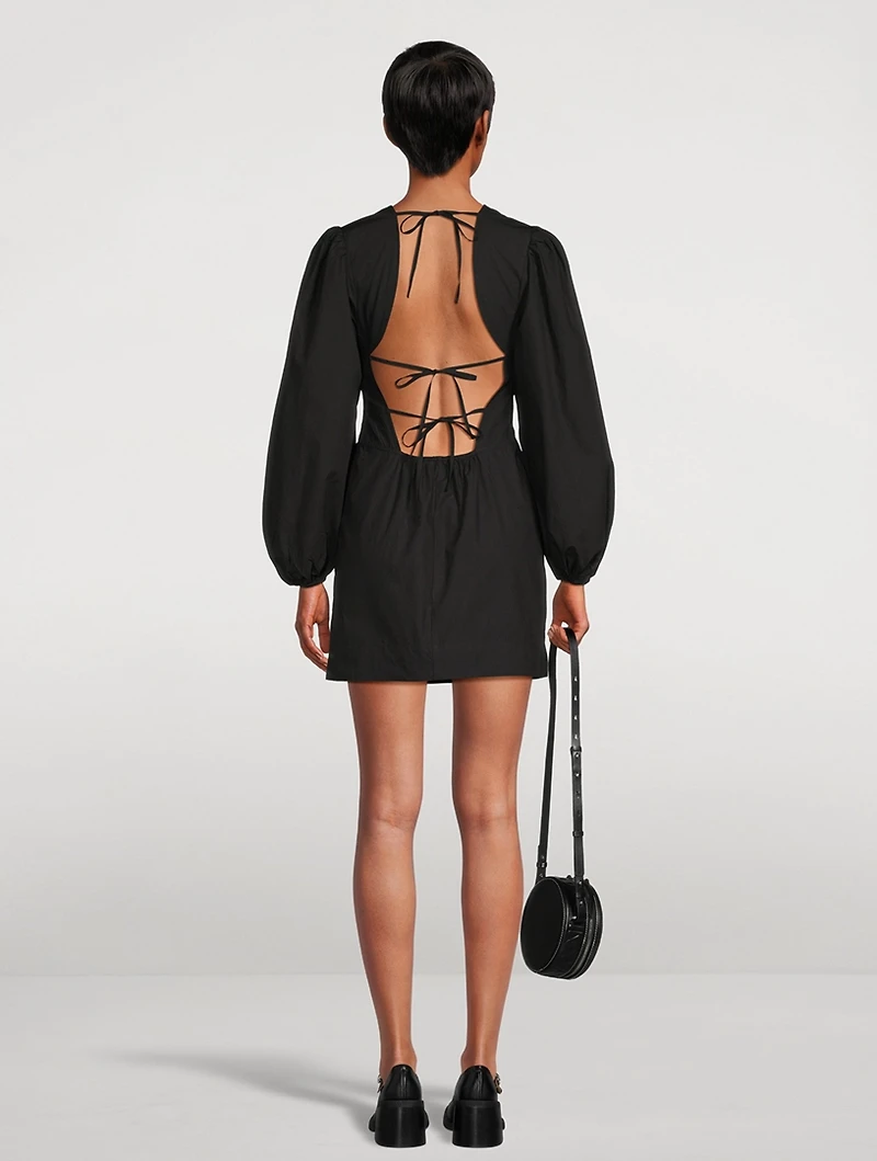Open-Back Poplin Mini Dress