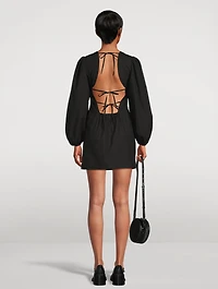 Open-Back Poplin Mini Dress