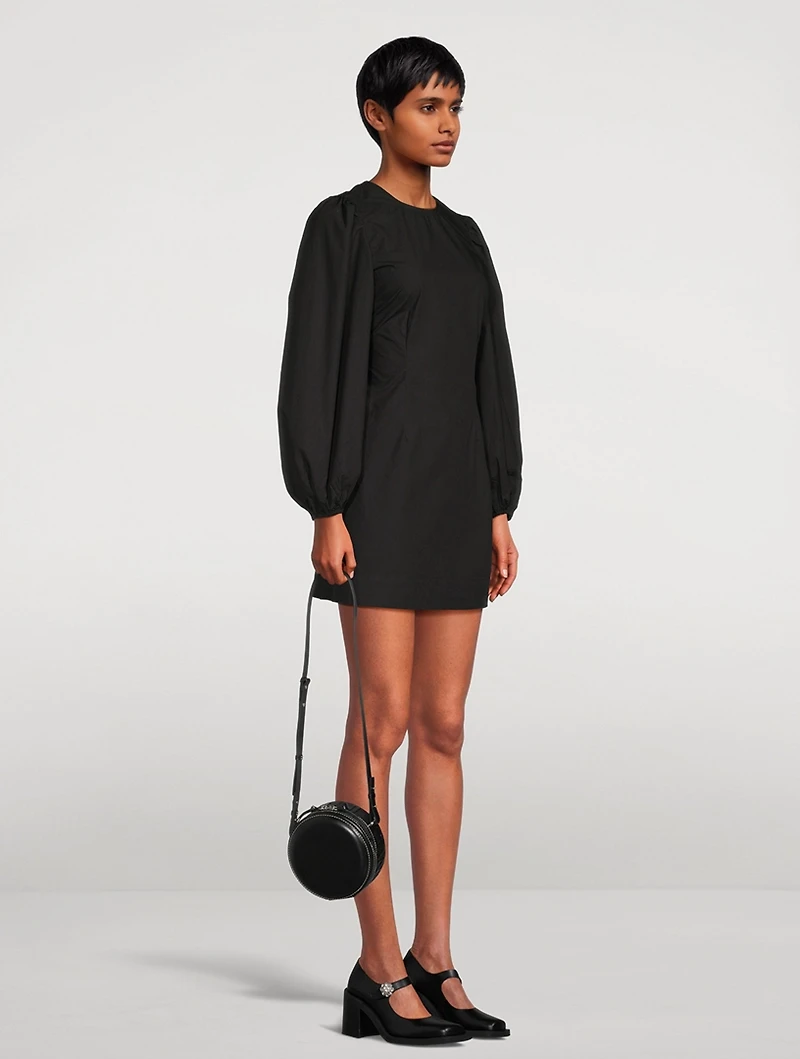 Open-Back Poplin Mini Dress