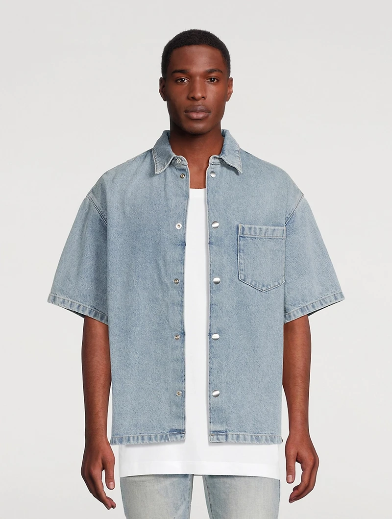 Cotton Short-Sleeve Denim Jacket